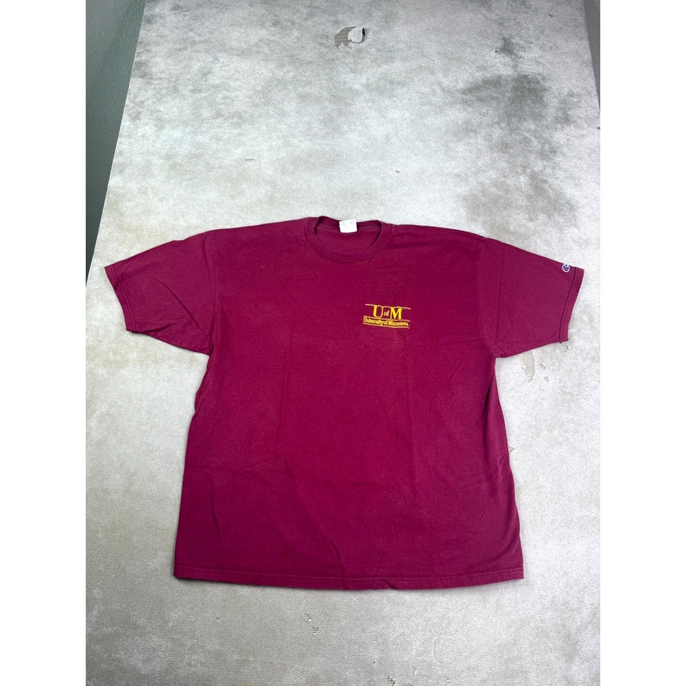 Champion University Of Minnesota U Of M T-Shirt Mens 2XL Maroon Cotton Pullover
